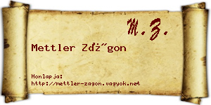 Mettler Zágon névjegykártya